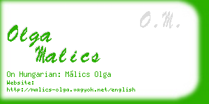 olga malics business card